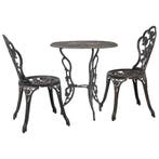 vidaXL 3-delige Bistroset gietaluminium, Tuin en Terras, Verzenden, Nieuw, Aluminium, 3 zitplaatsen