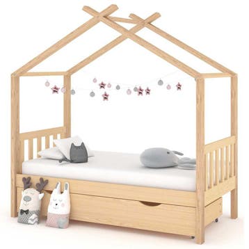 vidaXL Kinderbedframe met lade massief grenenhout 80x160 cm, Kinderen en Baby's, Kinderkamer | Bedden, Verzenden, Nieuw