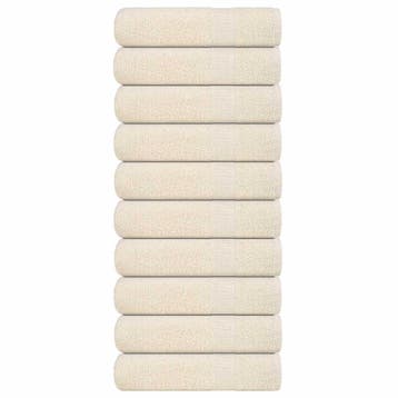 vidaXL Badhanddoeken FROGN 10 st 100x150 cm 360 g/m² crème, Verzenden, Nieuw