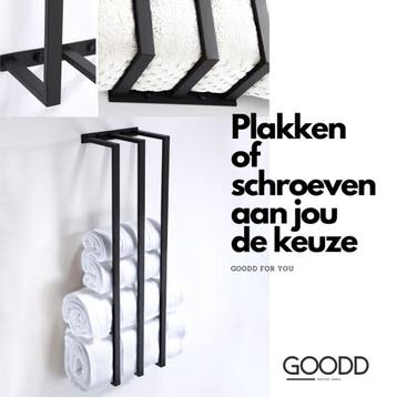 Nieuw Handdoekrek Handdoekhouder Zwart boren of plakken rvs, Ophalen of Verzenden, Nieuw, Rvs