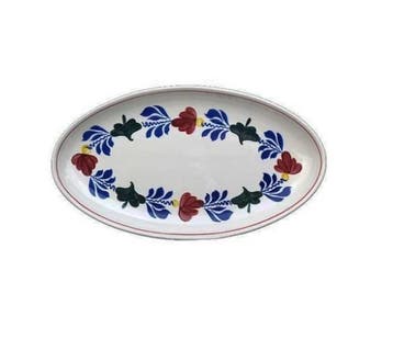 Boerenbont serveerschaaltje 13,5 x 24 cm (Huishouden), Huis en Inrichting, Keuken | Servies, Verzenden, Nieuw, Aardewerk, Schaal of Schalen