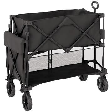 TRUUSK Tuinwagen 200 Kg - Tweelaags Transportwagen - Verwijd, Verzenden, Nieuw