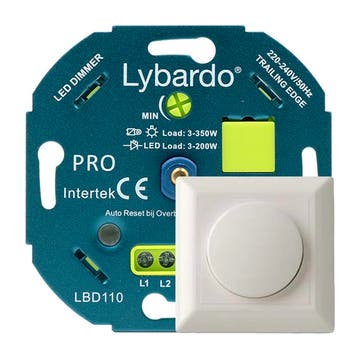LED dimmer met zekering incl. afdekraam 200W Fase afsnijding, Verzenden, Nieuw, Overige typen