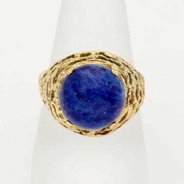 Ring - 18 karaat Geel goud Lapis lazuli, Nieuw