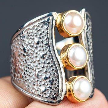 Italiaans handgemaakt sieraad - Parels - Zilver 925 -