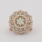 Cocktailring - 14 karaat Roségoud - 2.95ct. tw. Diamant, Sieraden, Tassen en Uiterlijk, Antieke sieraden