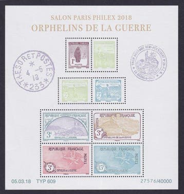 Frankrijk 2018 - Blok-feuillet Orphelins de guerre, nr., Gestempeld