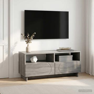 vidaXL TV-standaard 90 x 34,5 x 40 cm Grijs Sonoma Bewerkt, Verzenden, Nieuw, 50 tot 100 cm, Minder dan 100 cm