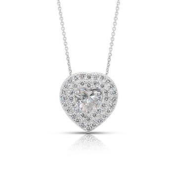 Ketting met hanger - 18 karaat Witgoud - 2.51ct. tw. Diamant