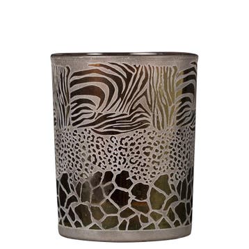 Theelichthouder safari mix bruin medium 12cm*, Verzenden, Nieuw