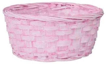 Rieten Mand Bamboe Basket Babyroze Pastelroze 20x9 cm, Hobby en Vrije tijd, Ophalen of Verzenden, Nieuw