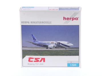 Schaal 1:500 Herpa 513944 Boeing 737-500 CSA Czech Airlin..., Ophalen of Verzenden, Zo goed als nieuw