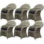 Roma dining tuinstoel naturel rotan set (6 stoelen), Tuin en Terras, Ophalen of Verzenden, Nieuw