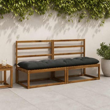 vidaXL Bankkussen VIANEN 100% Polyester Antraciet 200 x 50 x, Verzenden, Nieuw
