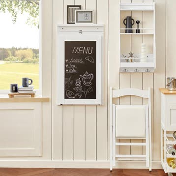 2dekans | SoBuy FWT03-PF Eettafel inklapbaar met krijtbord-, Huis en Inrichting, Tafels | Eettafels, Ophalen of Verzenden, Zo goed als nieuw