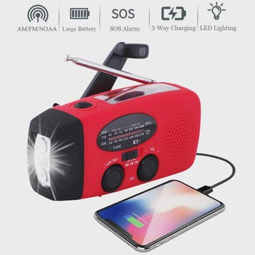 Noodlamp met Radio & Powerbank: Solar, Dynamo, USB Opladen, Verzenden, Nieuw