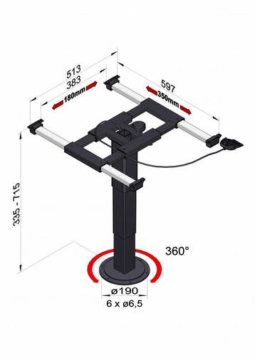 Ilse Lifttafelpoot Draai- & Schuifbaar 5946 A08, Ophalen of Verzenden, Nieuw