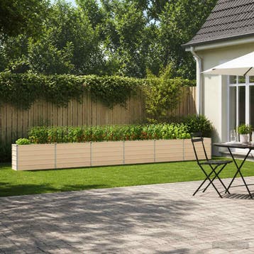 vidaXL Verhoogd Tuinbed Ivoor 600 x 40 x 55 cm Staal, Verzenden, Minder dan 60 cm, Nieuw, Metaal