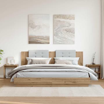 vidaXL Nachtkastjes 2 st 40x30x40 cm bewerkt hout artisanaal, Minder dan 45 cm, Verzenden, Nieuw, Minder dan 55 cm