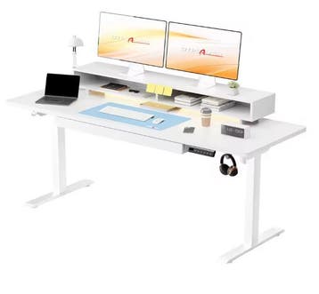 Verstelbaar Zit-Sta Bureau 120 cm – Met Lade en Monitorstand, Verzenden, Nieuw