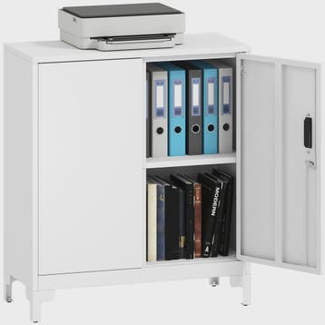 HOMCOM Metalen Archiefkast met 2 Deuren, Slot en Verstelbare, Verzenden, Nieuw