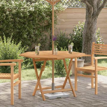 vidaXL Tuintafel inklapbaar 110x110x75 cm massief teakhout, Verzenden, Nieuw, Teakhout