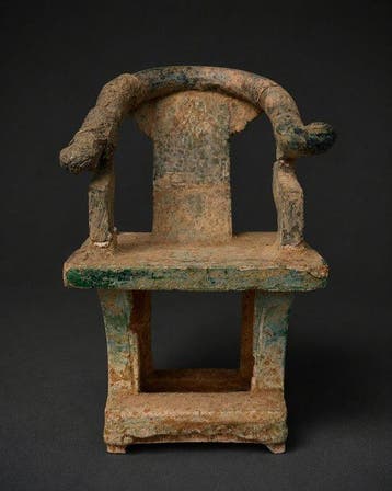 Oud-Chinees, Ming-dynastie Terracotta Funeraire troon uit de