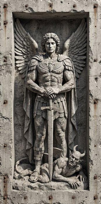 Artxlife - Cement Archangel Michael & the Devil, Antiek en Kunst