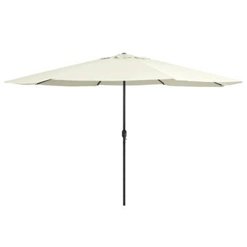 vidaXL Parasol met metalen paal 390 cm zandwit, Verzenden, Nieuw, 3 tot 4 meter
