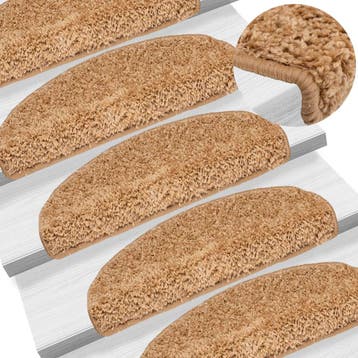 vidaXL Trapmatten 15 st 65x21x4 cm Beige Halfrond Groot, Verzenden, Nieuw