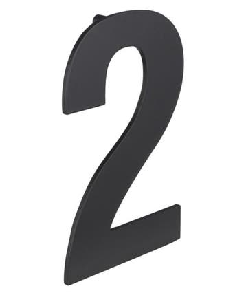 Huisnummer 2 130 mm zwart, Verzenden, Nieuw