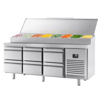 GGM Gastro | Saladette - 1960x700mm - 1 deur + 6 lades - |, Verzenden, Nieuw in verpakking