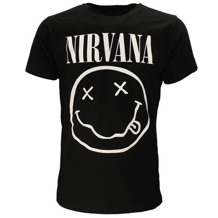 Nirvana White Smiley T-Shirt, Kleding | Heren, T-shirts, Verzenden