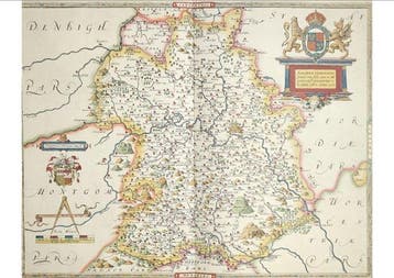 Verenigd Koninkrijk - Shropshire, Engeland; Blaeu, Willem, Boeken, Atlassen en Landkaarten, Nieuw