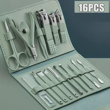 Professionele 16-delige Manicure & Pedicure Set met Reisetui, Verzenden, Nieuw