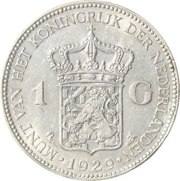 Nederland. Wilhelmina. 1 Gulden 1929 KWALITEIT (Zonder