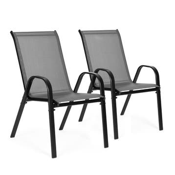 Tuinstoelen Gepoedercoat staal | Tweedekansje | OP=OP, Tuin en Terras, Tuinstoelen, Ophalen of Verzenden, Zo goed als nieuw, Metaal