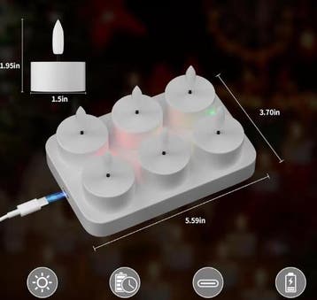Oplaadbare LED Theelichtjes Set van 6 – Vlamloze Kaarsen, Huis en Inrichting, Woonaccessoires | Kandelaars en Kaarsen, Verzenden