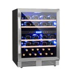 Wijnkoelkast inbouw wijnkoeler dubbel zone Vinovilla 43 RVS, Zonder vriesvak, Minder dan 85 cm, 100 tot 150 liter, Nieuw