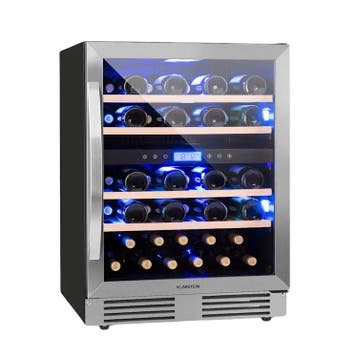 Wijnkoelkast inbouw wijnkoeler dubbel zone Vinovilla 43 RVS, Zonder vriesvak, Minder dan 85 cm, 100 tot 150 liter, Nieuw