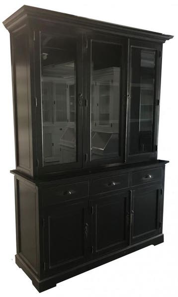 Buffetkast zwart geschuurd Haarlo 165cm, Ophalen of Verzenden, Nieuw