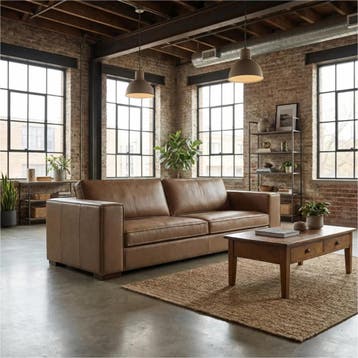 Leren bank Fine - 3 zits - Vintage Taupe (taupe/bruin) -, Huis en Inrichting, Banken | Bankstellen, Nieuw, Ophalen of Verzenden