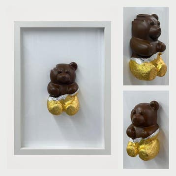 Henevor - Chocolate Teddy Bear | Handpainted Wall Sculpture