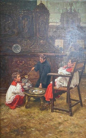 Eduardo Sánchez Solá (1869-1949) - Altar Boys, Antiek en Kunst