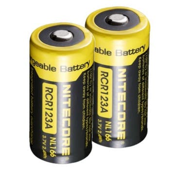 2 stuks Nitecore RCR123A / 16340 Oplaadbare, origineel, Verzenden, Nieuw