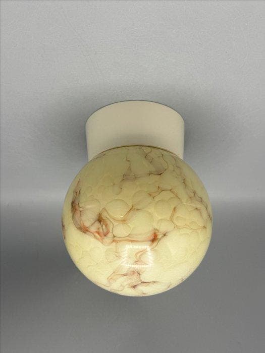 Lamp - Glas, kunststof - Gemarmerde plafondlamp, Antiek en Kunst, Curiosa en Brocante