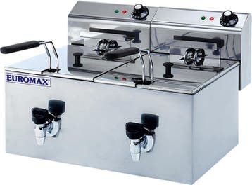 Euromax Professionele horeca friteuse dubbel 8 liter met kra, Verzenden, Nieuw in verpakking