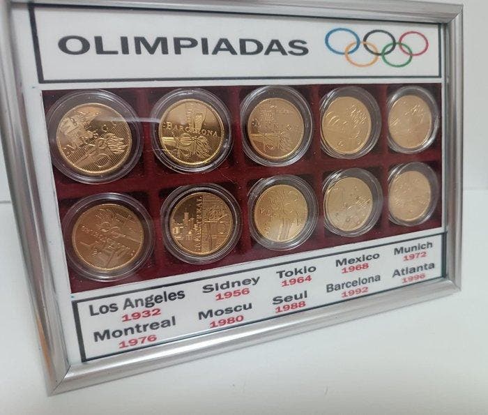 Colección completa Monedas oro 24k Juegos Olímpicos - Munt,, Verzamelen, Overige Verzamelen