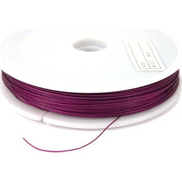RVS Rijgdraad met nylon coating 0,38 mm x  100 meter paars, Hobby en Vrije tijd, Kralen en Sieraden maken, Ophalen of Verzenden