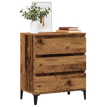 vidaXL Dressoir 60x35x70 cm bewerkt hout oud houtkleurig, Verzenden, Nieuw, Overige houtsoorten, Minder dan 50 cm